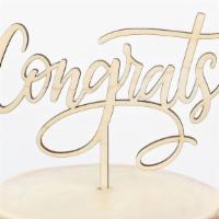 'Congrats' Cake Topper · Made from a high quality maple wood. Measures 5.5” x 6.5” inches including stakes. Cake Topp...