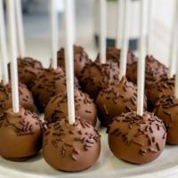 Gluten Free Chocolate Cake Pop · Gluten free chocolate cake dipped in milk chocolate and decorated with chocolate sprinkles! ...