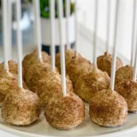 Snickerdoodle Cake Pop · Our famous cinnamon cake, covered in white chocolate and sprinkled with snickerdoodle cookie...