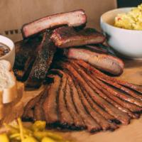 Rib Zone Pack · Includes a Full Rack of Ribs, 1 lb of meat, 2  sides (1 pint each), 4 slices of Texas toast,...