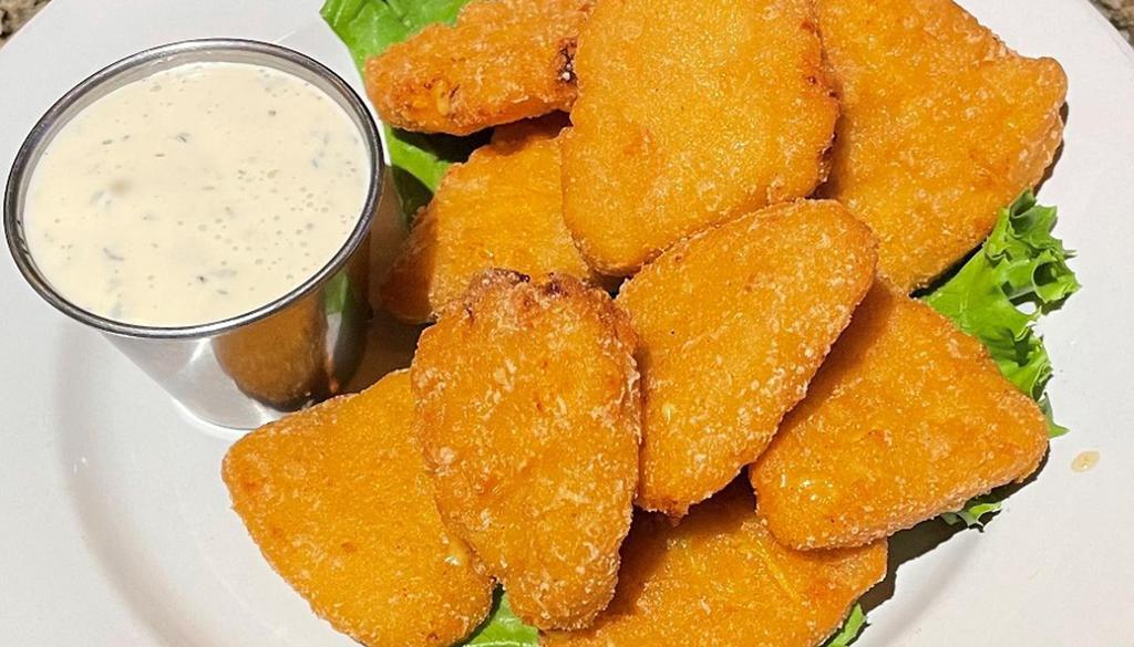 Mac N Cheese Poppers · With Ranch dipping sauce