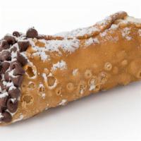 Cannoli · Cannoli pastry dough filled with a blend of sweet ricotta cinnamon and chocolate chips one c...