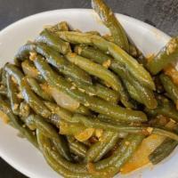 Spicy Green Beans · Green beans sautéed with onions, garlic and habanero.