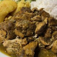 Curry Chicken · Gluten free. Served with a side of curried channa-aloo and  rice.