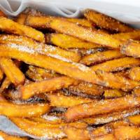 Sweet Potato Churro Fries  · Our crispy fried sweet potato fries with a cinnamon and sugar finish!