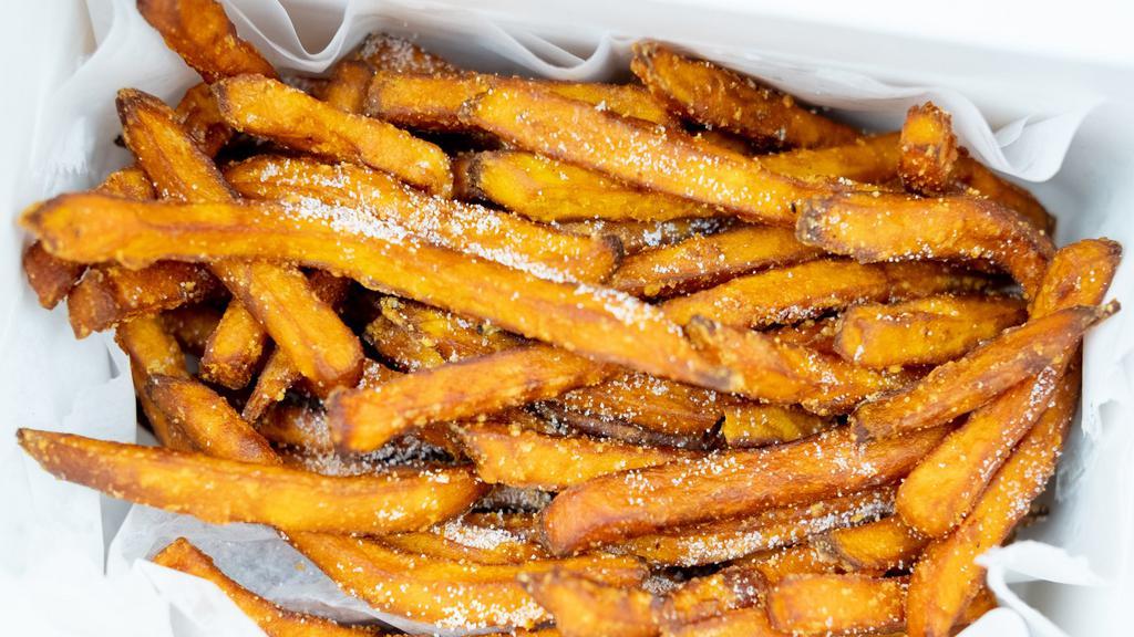 Sweet Potato Churro Fries  · Our crispy fried sweet potato fries with a cinnamon and sugar finish!