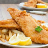 Cod Fish & Chips · Our delicious cod fish served with handcut fries.