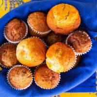 Homemade  Mini Muffins (1 Dozen) · Assorted homemade mini Zucchini, Bran, and (weekends only a 3rd type bakers choice)!.