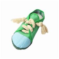 Squeaky Dog Sneaker Shoe Chew Toy (Green Sneaker) · -Durable and Safe Material: Made with 100% Polyester, suitable for pets to chew and toy with...