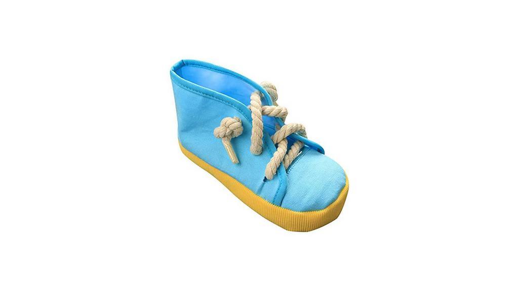 Squeaky Dog Sneaker Shoe Chew Toy (Blue High Top) · -Durable and Safe Material: Made with 100% Polyester, suitable for pets to chew and toy with

-Realistic and Bright Design: This dog chew toy comes in bright colors, with a squeaker in the middle. This toy is your pet’s pawfect pal! It will keep them entertained, as well as you!

-Reduces Stress and Release Anxiety: Does your dog chew on your shoes and you wish you had something to substitute it with? The act of chewing releases stress for dogs, so this pawfect toy will be pawfect for you and your furry pet!

-Pawfect Size: 8.26 x 3.5 x 3.9 inch(L*W*H)