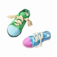 Squeaky Dog Sneaker Shoe Chew Toy (Sneaker 2 Pack*) · -Durable and Safe Material: Made with 100% Polyester, suitable for pets to chew and toy with...