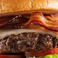 Bacon Cheeseburger · 1/3 lb all beef patty topped with bacon, American cheese lettuce, tomato, onion and mayo