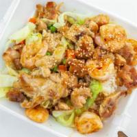 Chicken And Shrimp Teriyaki Combo  · The combo meal comes with Chicken and Shrimp Teriyaki, 2 pieces of Spring Rolls and a choice...