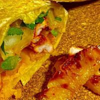 Al Pastor Burrito · Marinated pork, Mexican Rice, roasted Pineapple, Pico de Gallo