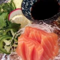 Salmon  With Jalapeno  & Cilantro  · 6pcs of sliced salmon, cucumber, jalapeno,  cilantro,  citrus soy sauce