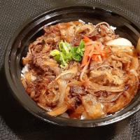 Gyu-Don · Beef, onion, green onion, red ginger, sukiyaki sauce