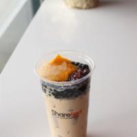 Qq Happy Family Milk Tea · Recommended. Hot available. Classic Black Milk tea with several different toppings including...