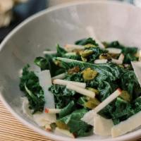 Kale Salad · Raisin, pistachio, parmigiano, white balsamic