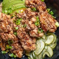 Chicken Karaage · Japnese-style fried chicken, served w steamed rice & pickled cucumber salad