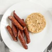 Sausage Plate #1 · Sausages & stewed sauerkraut or vegetables.