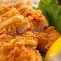 Chicken Katsu · Farm fresh chicken cutlet with a panko crumb coating. Fried until crunchy on the outside and...