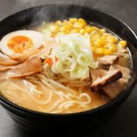 Miso Ramen · Traditional noodle soup with a broth seasoned with miso and served with a variety of vegetab...
