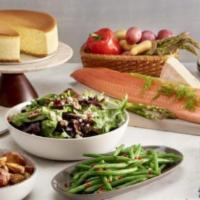 Home Family Pack · Served with your choice of (4) proteins, walnut mixed green salad or Caesar salad, seasonal ...