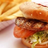 Cheese Burger (1/4 Lb.) · Dressing, Lettuce, Tomatoes, Onions