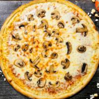 Funghi House Pizza · Our famous house made dough topped with red sauce, mushrooms, and our house cheese blend