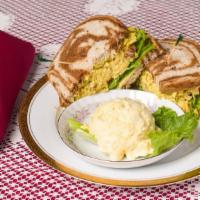 Mild Curry Tuna Sandwich · White tuna and mayonnaise, sweet relish and curry, served with lettuce and tomato on Rye or ...