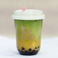 Matcha Brown Sugar Boba Latte · This drink comes with boba.

*Under the new law, business may not provide
single-use items b...
