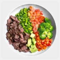 The General Bowl · Organic Grass-Fed Bison, Broccoli, Asparagus, Tomatoes, Red Peppers and Avocado.

(526 cal |...