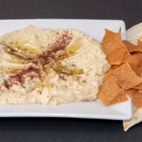 Hummus  (Vegetarian) · Vegetarian. Mashed chickpeas, blended with tahini, garlic, lemon. Topped with olive oil. Ser...