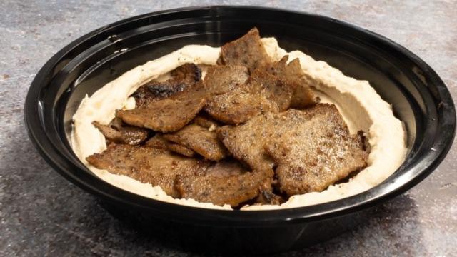 Gyro Meat Over Hummus · Gyro Meat over Hummus served with 2 pita bread