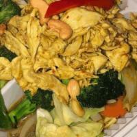 Cashew Nut · Stir fried chili paste and home-made sauce with cashew
nut with chicken, carrot, bell pepper...