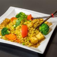 Garlic Fried Rice · Stir-fried jasmine rice and egg together with fresh garlic
and your choice of meat, carrot, ...