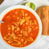 #13 Menudo Beef Tripe & Hominy W/ Red Chile · 