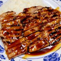 Teriyaki Plate · Customer select ( chicken, beef, pork, tofu, vegetable ).
Served with White Rice