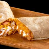 Texas Burrito · Chicken (marinated with red salsa) sour cream and cheese