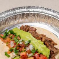 Carne Asada (Chopped Steak) Taco · Soft taco with chopped steak.