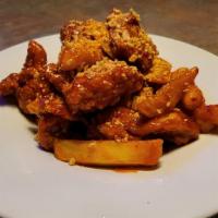 Sweet And Chili Fried Chicken (S) · Comes with deep-fried rice cake and sweet potato