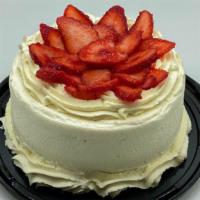 Strawberries And Cream · VANILLA CAKE, MOISTENED WITH TRES LECHES MIX, FILLED WITH BAVARIAN CREAM, TOPPED WITH CREAM ...