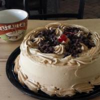 Mocha Cake · CHOCOLATE CAKE MOISTENED WITH OUR SECRET RECIPE OF TRES LECHES. FILLED WITH CONDENSED MILK A...