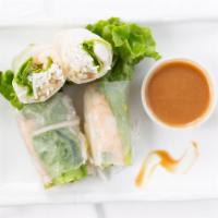 Fresh Prawns Spring Rolls (2) · Prawns, lettuce, bean sprouts and vermicelli noodles wrapped in fresh rice paper. Served wit...