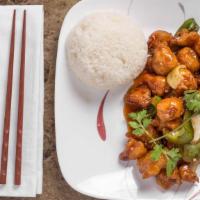 General Tsao'S · Our signature dish! Chunks of chicken fried crispy then stir fried in the chef's special sau...
