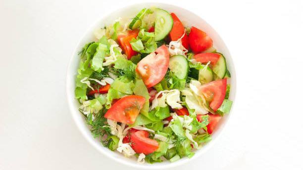 Large Greek Salad · Baby spinach & romaine lettuce, croutons, mixed Greek olives, Roma tomatoes, red onions, & Feta Cheese.