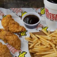 #3 · 3 chicken fingers, fries, and a regular drink.