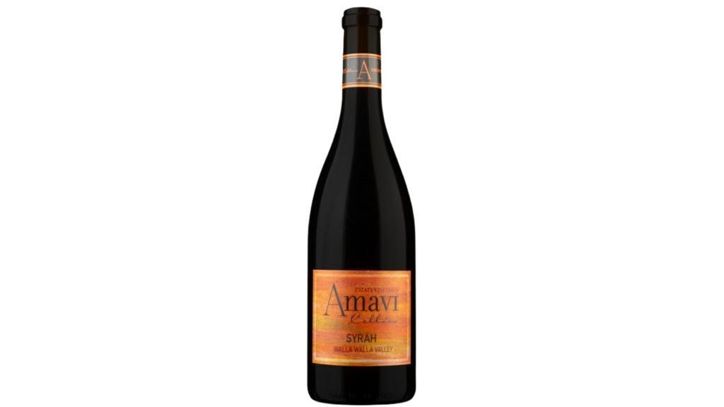 Amavi Cellars Walla Walla Estate Syrah - 750 Ml · A multi-vineyard blend of Syrah from five of our estate vineyard sites throughout the Walla Walla valley. This balanced and complex wine is full of beautiful tannins and smells of dark rose petal, plum, violet, and warm blackberry cobbler. Notes of elegant black fruit, baking spice, cured meat, rosemary, and fig present themselves in the glass. Braised spareribs, grilled vegetables, cedar plank salmon, and gouda are among our favorite pairings.