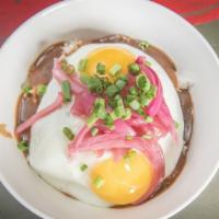 Loco Moco · Beef patty, brown gravy, rice, and two sunny-up eggs*. *May contain under-cooked meat, fish ...