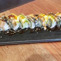 Dragon · In: Fried shrimp, Cucumber
Out: Unagi(eel), Avocado
Top: Eel sauce